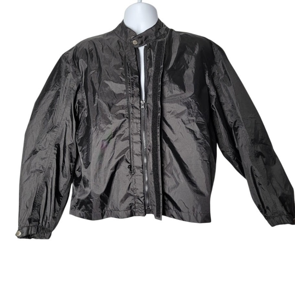 Power Trip Black Motorcycle Riding Jacket‎ Men's Medium 100% Polyester Zip Up